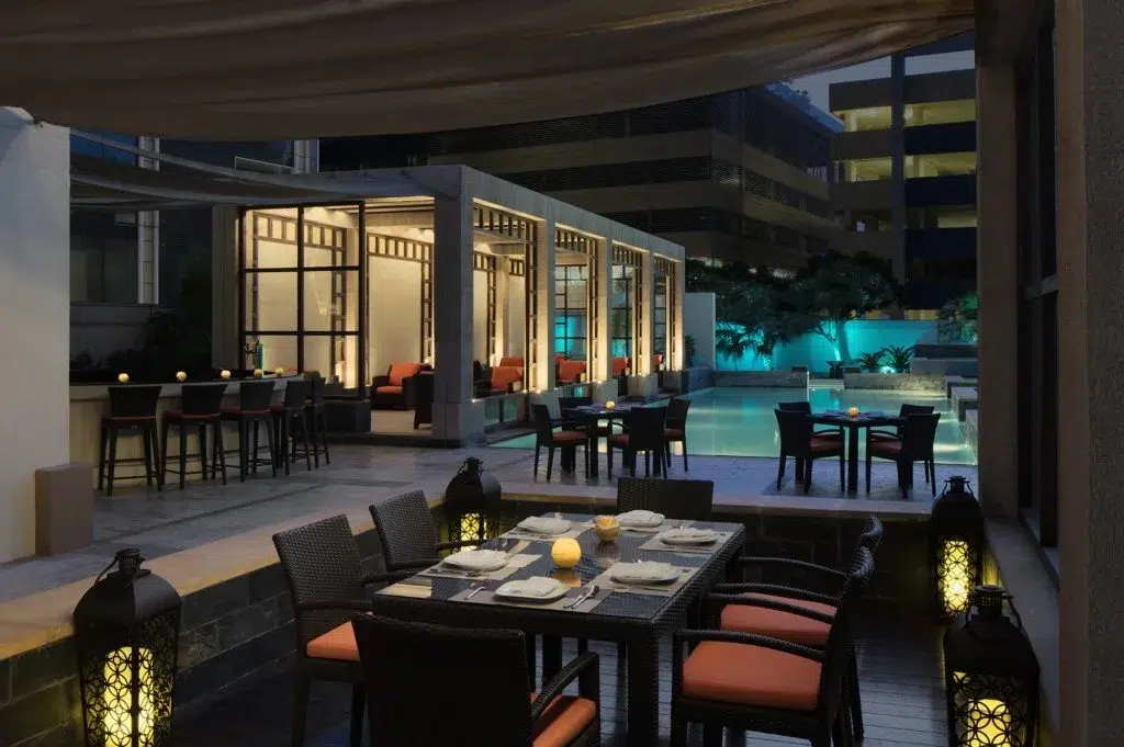 Lovely terrace of The Glow Restaurant & Bar in UAE